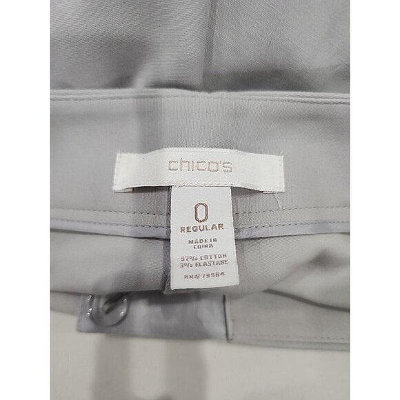Chico's Gray Flared Pants Mid-rise cotton stretch 30" Waist Women's 4 - Picture 5 of 6